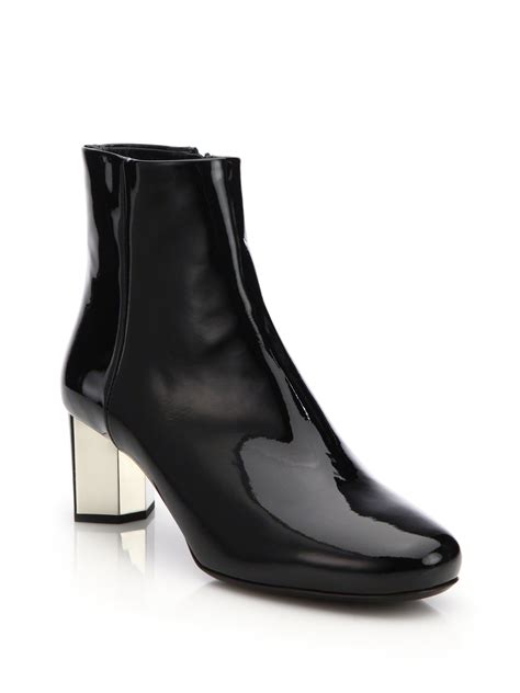 prada black patent leather|prada black leather boots.